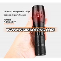 Aluminum Waterproof Zoomable 5 Modes Rechargeable LED Torch Flashlight ,Led Rechargeable Torch