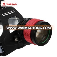 Goread GD46 1000Lm XM-L XML T6 LED zoom Headlamp Rechargeable Headlight