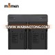 Dual Interface Camera Battery Charger With Double Slot Battery Chargers For Sony NP-F330 F550 F750 F960