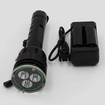 CE,RoHS 3500 Lumens 30W Diving LED Flashlight 3* XM-L2 By 2*26650